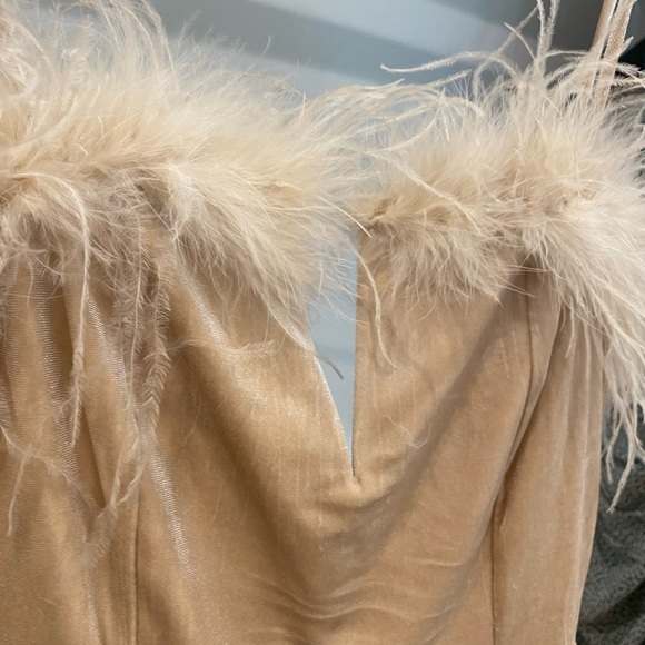 Erika feather trim mini dress - Picture 3 of 5